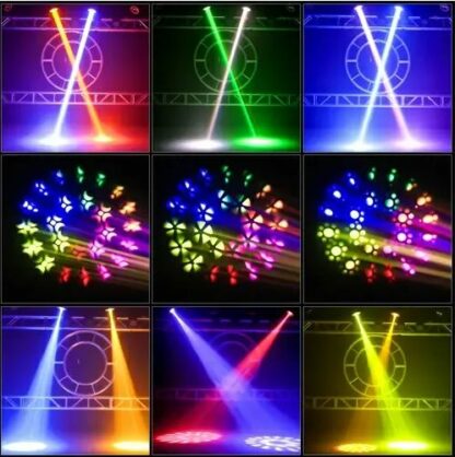 U`King Moving Head 230W Light 15 Gobos and 14 Colors Rainbow Effect - Afbeelding 5