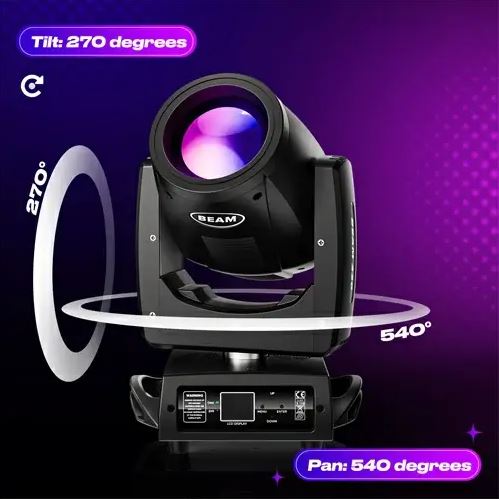 U`King Moving Head 230W Light 15 Gobos and 14 Colors Rainbow Effect - Afbeelding 4