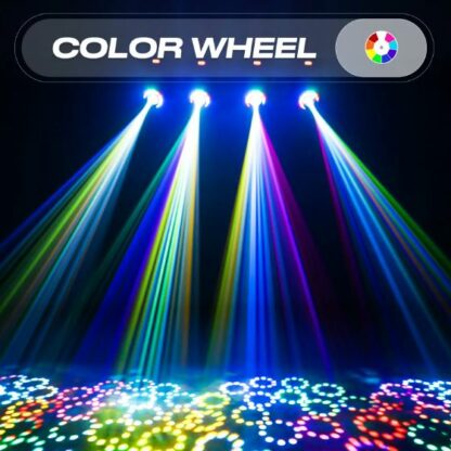 U`King Moving Head LED 80W, 10 Gobos 8 kleuren met afstandsbediening - Afbeelding 6