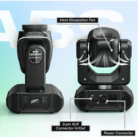 U`King Moving Head LED 80W, 10 Gobos 8 kleuren met afstandsbediening - Afbeelding 7