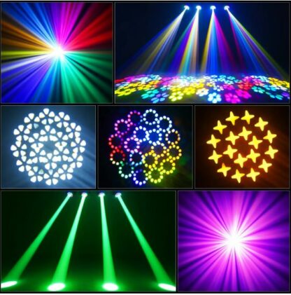 U`King Moving Head LED 80W, 10 Gobos 8 kleuren met afstandsbediening - Afbeelding 3